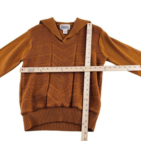 Alexxus Womens Vintage Acrylic Pullover Sweater Rust V-Neck Long Sleeve sz Large - Picture 3 of 4